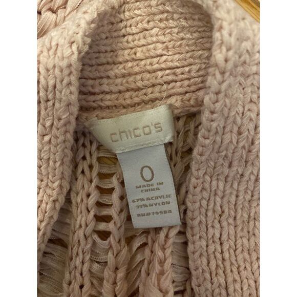 Chico’s women’s moonlight mauve Jenna texture cardigan sweater size 0 (XXS) - Picture 7 of 8